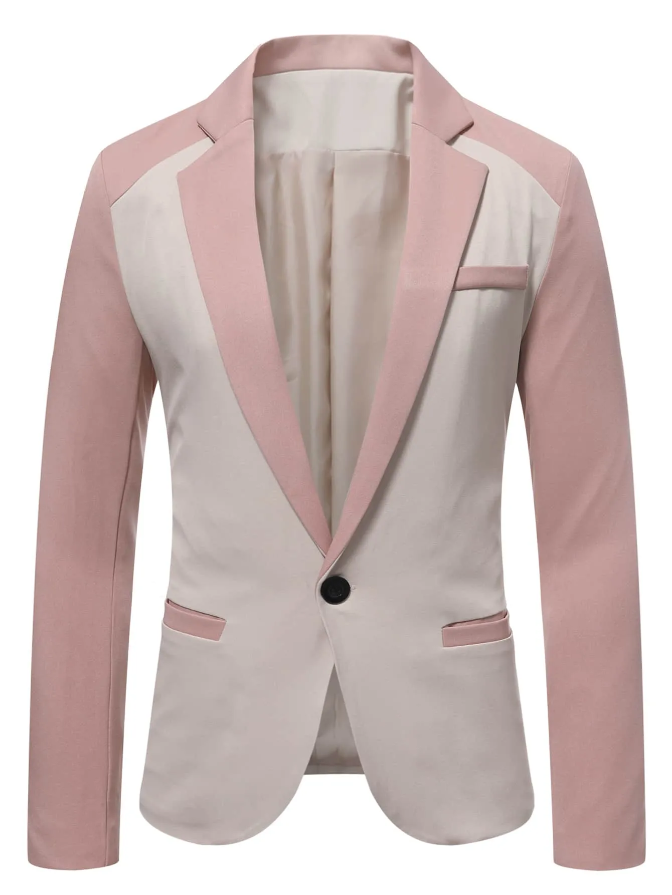 Colourblock Single Button Slim Fit Blazer