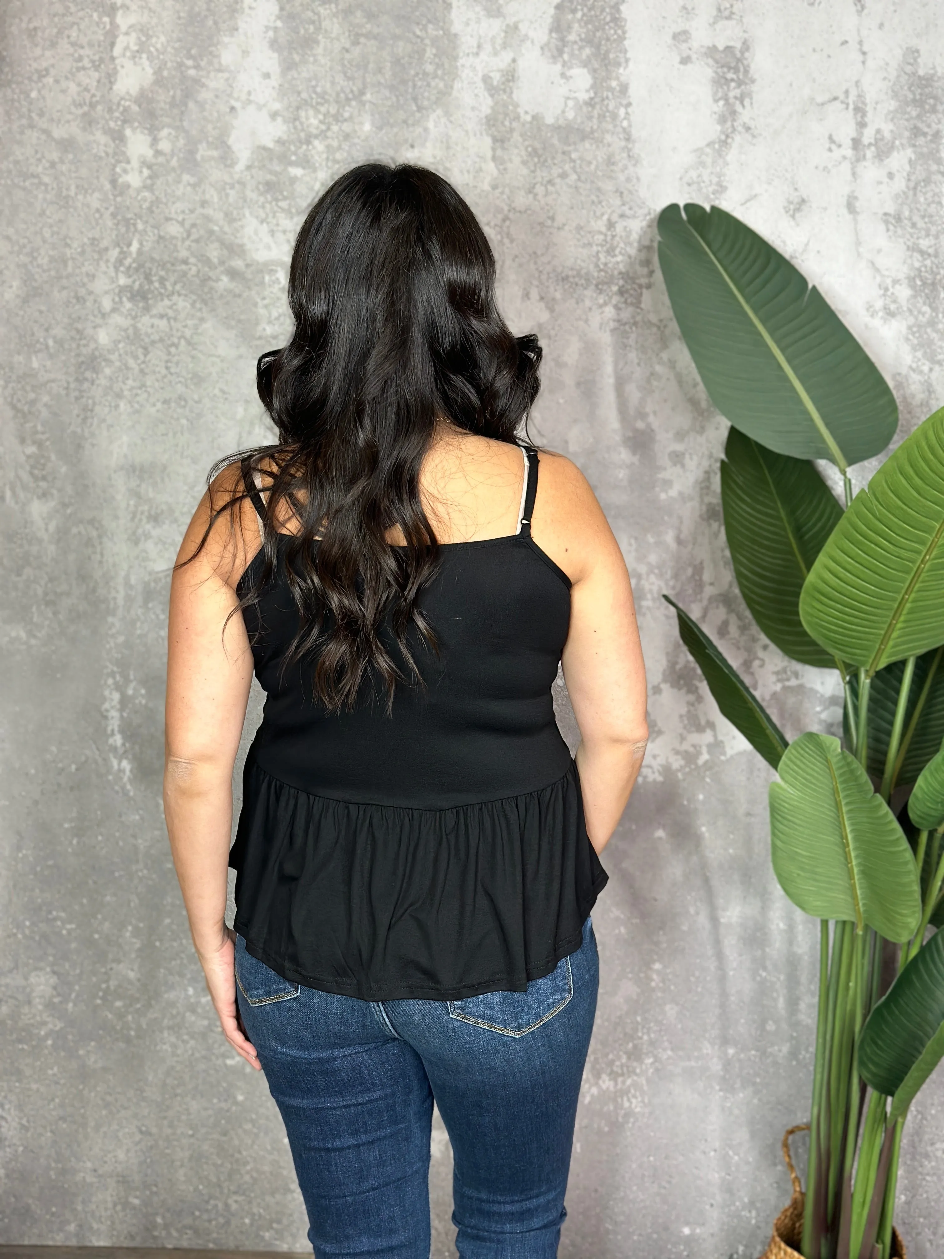 Piper Babydoll Tank - Black - (Small - 2X)