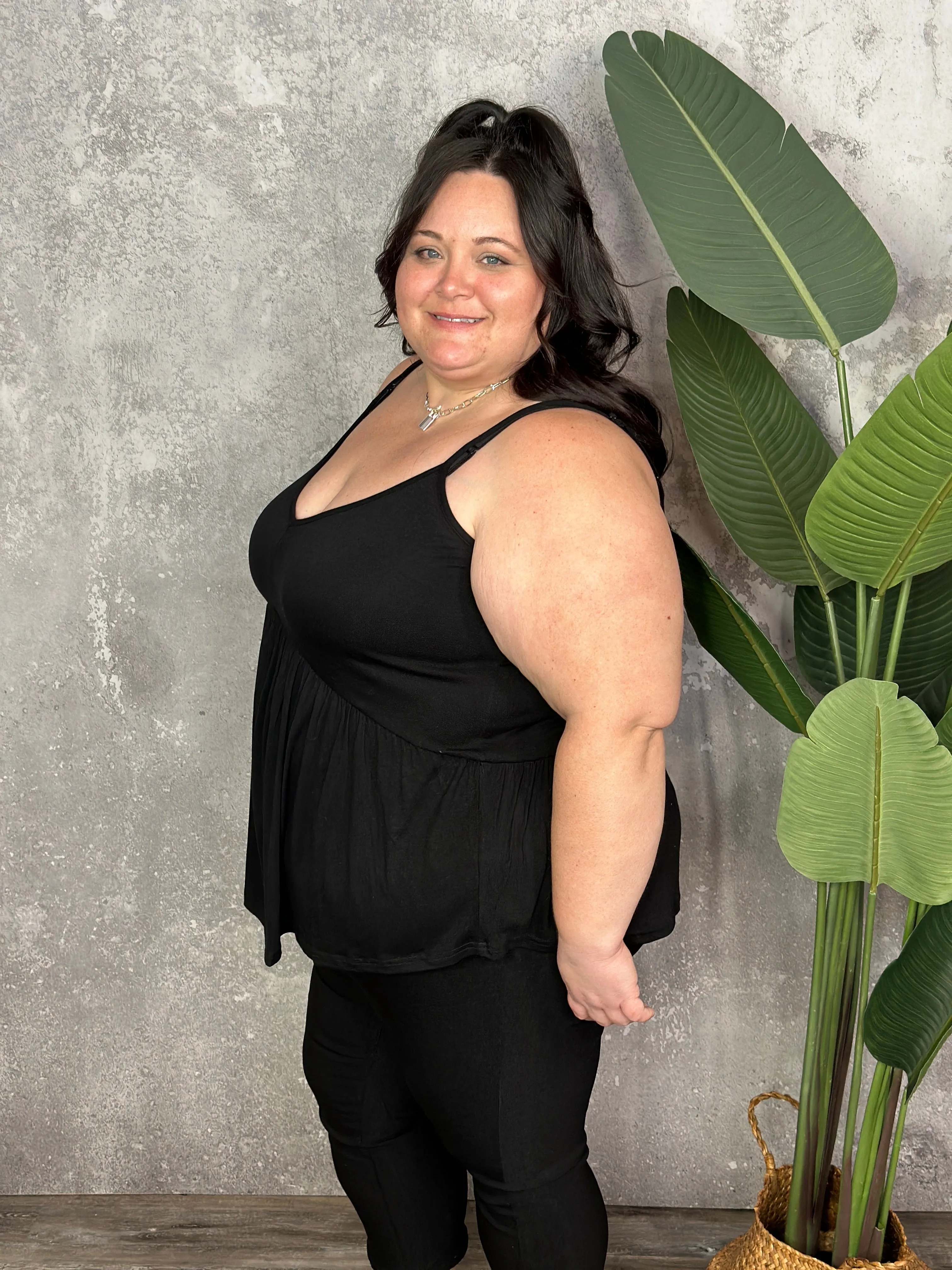Piper Babydoll Tank - Black - (Small - 2X)
