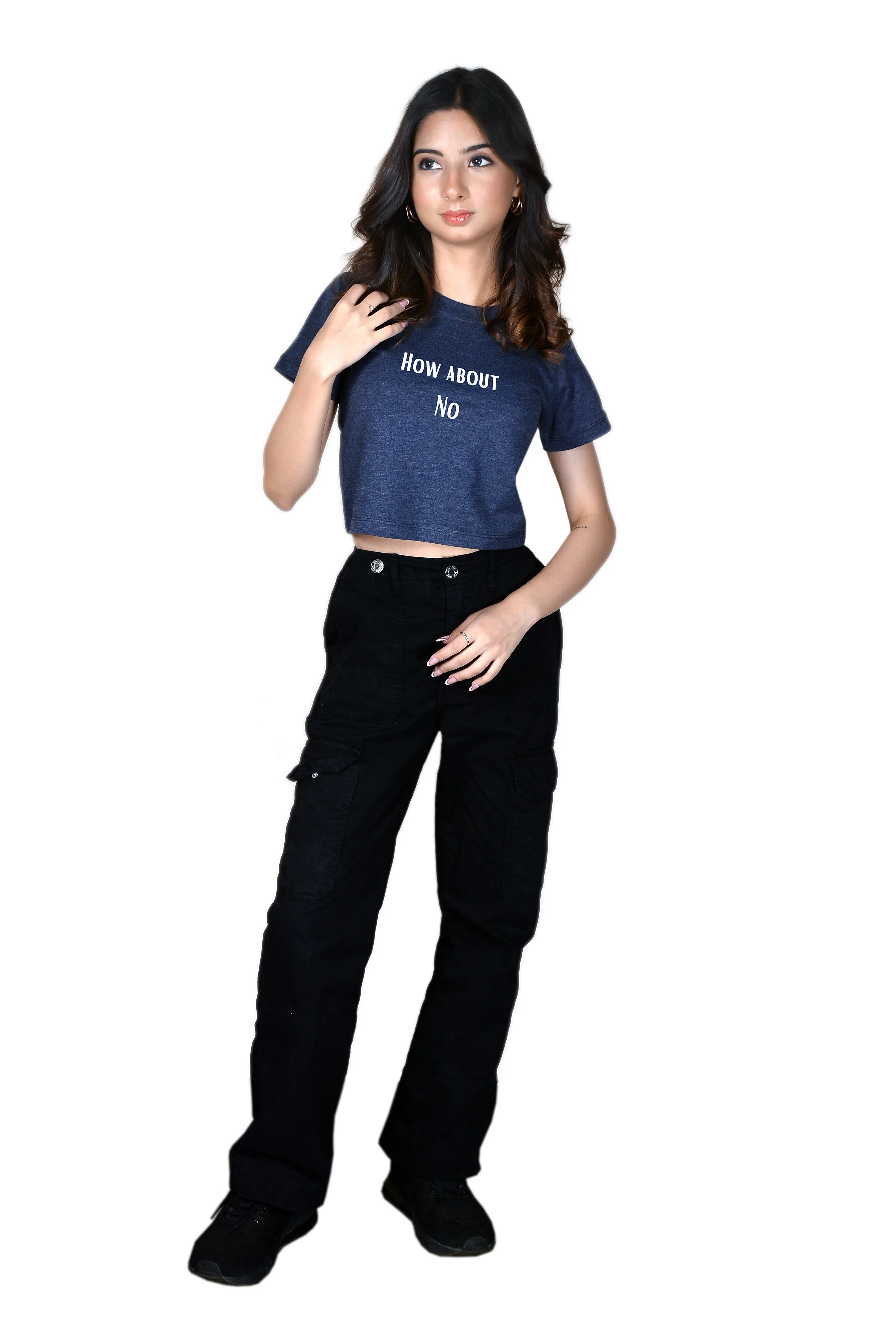 Women's Grey Crop Tshirt How About No